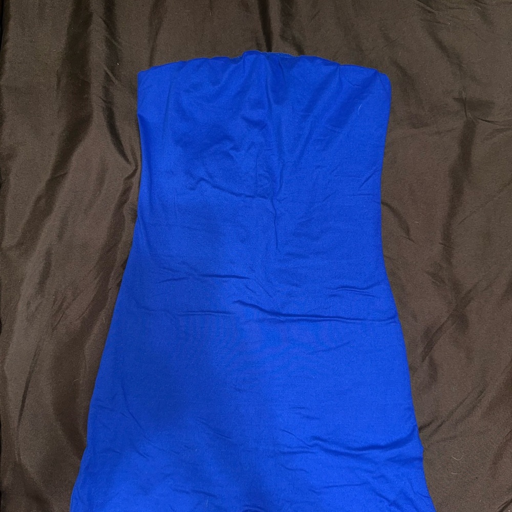 Strapless Blue Dress